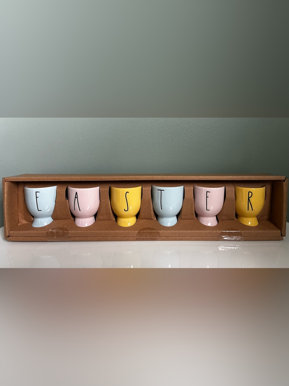 Rae Dunn Artisan Collection Easter Cup Holders with Black Print